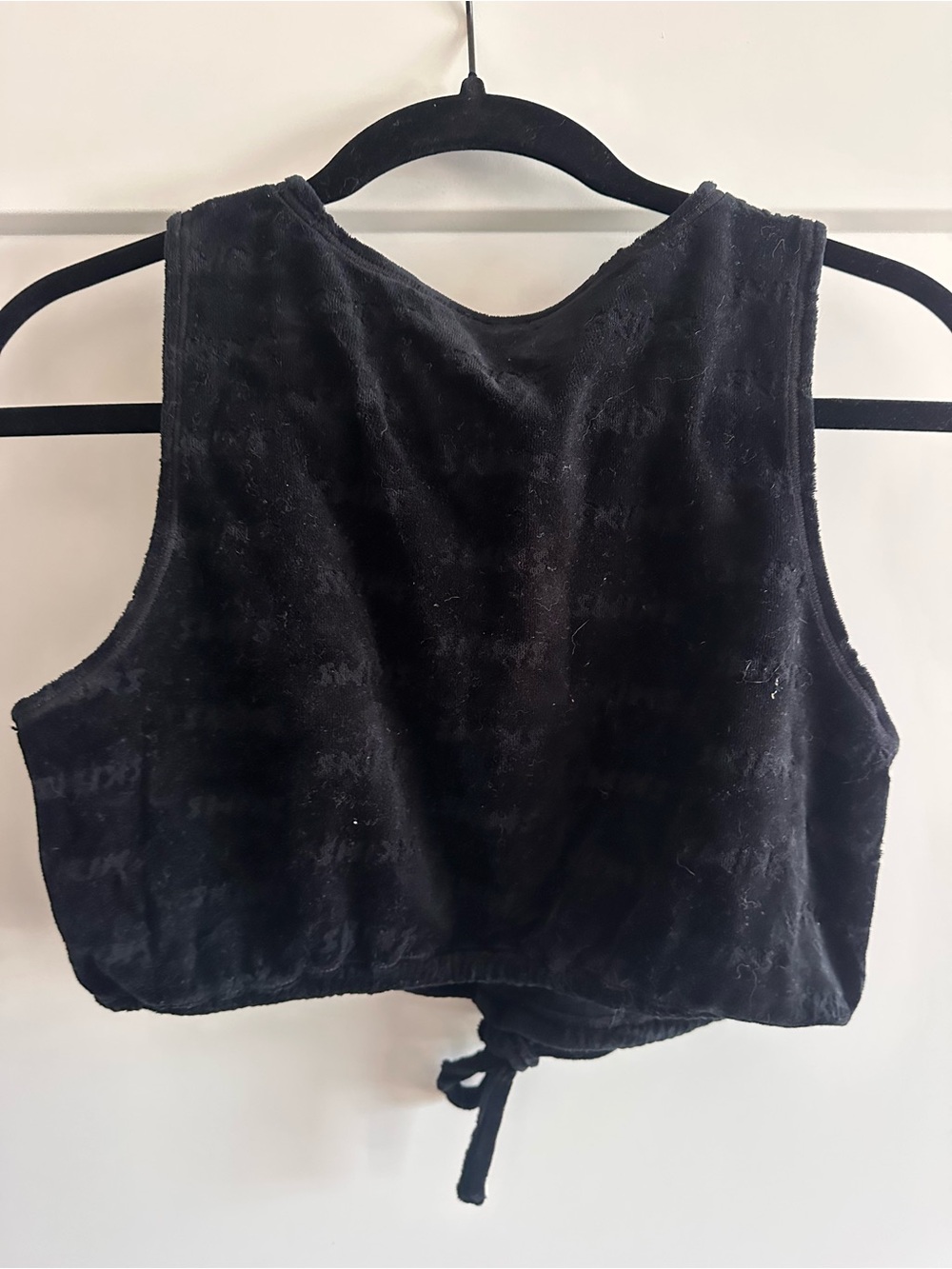 SKIMS velvet black crop top